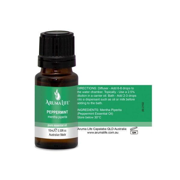 Peppermint Pure Essential Oil Label
